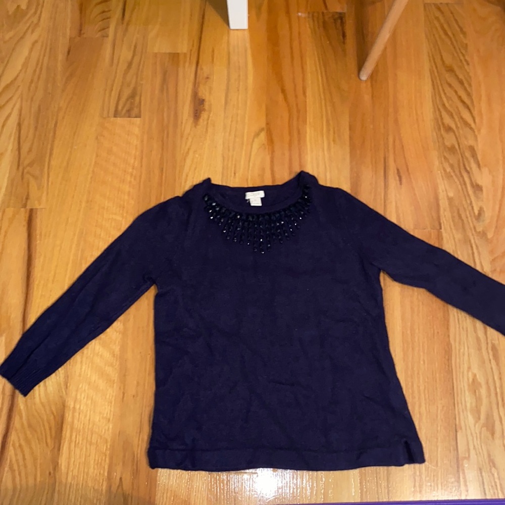 J.CREW sweater with gem neckline